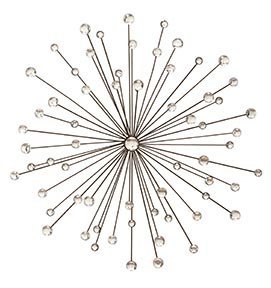 Benzara 13746 Rays With Glass Beads Metal Wall 