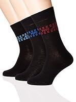 Pepe Jeans London Pack x 3 Calcetines Wapping (Negro)