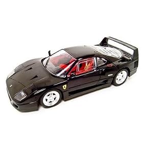 FERRARI F40 BLACK 1:18 DIECAST MODEL HOTWHEELS