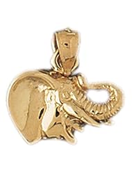 Dazzlers Solid Elephant Head Charm Pendant 14k Gold Available in three colors from jewelsberry (weights: 1.7grams only)