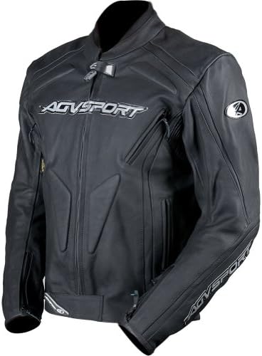 AGV Sport Dragon Men's Leather Street Motorcycle Jacket - Black / Size 44
