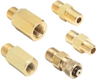1/8" MNPT, 1/4" MNPT, 1/8" FNPT, 1/4" FNPT, 1/4" Tube Quick-test adapters, brass