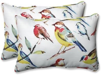 Pillow Perfect Outdoor/ Indoor Bird Watchers Spring Over-sized Rectangular Throw Pillow (Set of 2) | uxurious chaise lounge cushion