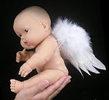 White Feather Angel Wings for Preemie Baby, Scrapbooking, Puppets, Dolls.