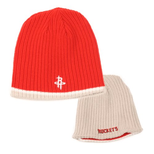 Houston Rockets Red / Natural Reversible Knit Beanie (Uncuffed)