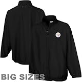 NFL Cutter & Buck Pittsburgh Steelers Black Astute Big Sizes Performance Full Zip Windshirt (XXX-Large)
