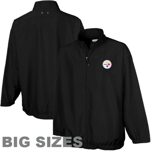 NFL Cutter & Buck Pittsburgh Steelers Black Astute Big Sizes Performance Full Zip Windshirt (XXX-Large) at Amazon.com