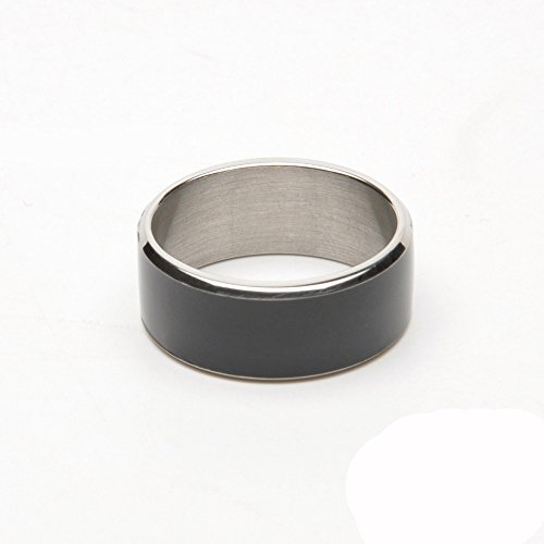 Boblov JAKCOM R3 Smart Ring Titanium NFC Signature Ring Multifunction Magic Rings Waterproof NFC Feature Android Smart Phone For Samsung /HTC/ Sony/ LG (10(62.8mm), Black)