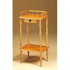 Oak Finish Wood Phone Stand/Side Table Oak Finish Wood Phone Stand/Side Table