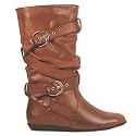 Womens Flat Strappy Mid Calf Boots