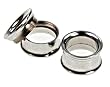 INTERNALLY THREADED FLESH TUNNEL SILVER PLUG 2g - Sold Individually
