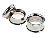 INTERNALLY THREADED FLESH TUNNEL SILVER PLUG 4g - Sold Individually