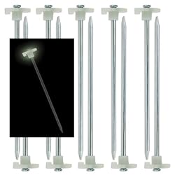 10pc Glow-in-the-Dark Tent Stakes - 10" Steel Peg