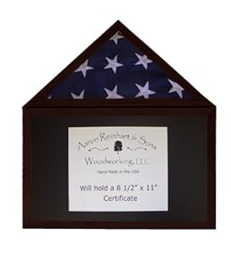 Amazon.com - Solid Cherry Flag Display Case w/ Certifiate Holder, 4X6