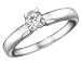 Jewelry : Solitaire Promise Engagement Ring: 14K White Gold 1/5 Carat (ctw) Diamond