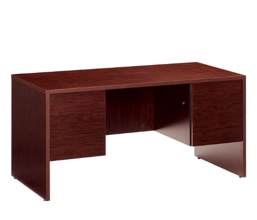 Double Pedestal Desk Figured Mahogany