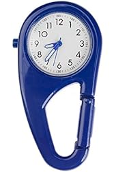 Best Quality Blue Metal Unisex Fob Pocket Watch For Sports, Workout And Outdoor Activities With Secure Carabiner To Clip On Belts, Loops Or Backpacks By VAGA