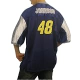 Mens NASCAR #48 Jimmie Johnson blue and silver racing Jersey - XLarge