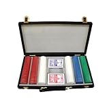 Worldwise Imports Black 300 Piece 8.3 Gram Poker Chip Set and Playing Cards with Black Attache