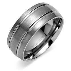 Extra Wide Brush Finish 10mm Comfort Fit Mens Tungsten Carbide Wedding Band Ring Size 12