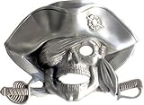 Mens Pirate Skull Metal Belt Buckle
