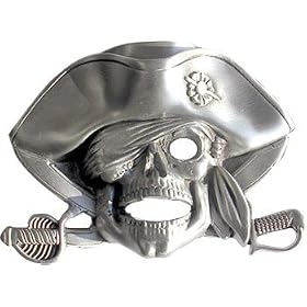 PIRATE SKULL BUCKLE PUNISHER GOTHIC PUNK ROCK BONES