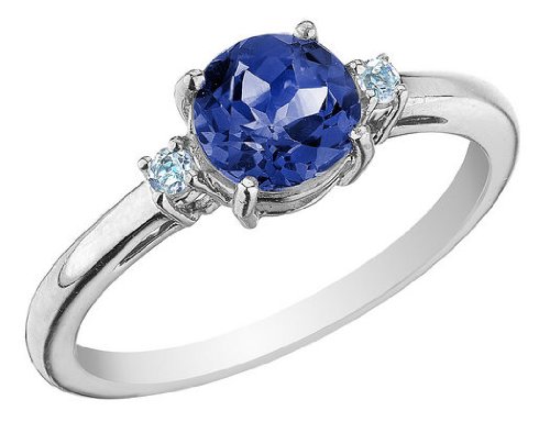 Created Sapphire Ring with Diamonds 1.03 Carat (ctw) in 10K White Gold 41ukE%2BskZwL Created Sapphire Ring with Diamonds 1.03 Carat (ctw) in 10K White Gold
