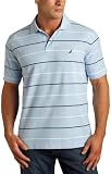 Nautica Mens Stripe Pique Polo,Blue,XX-Large