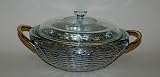 Dessau Woven Aluminum Round Covered Pyrex Casserole With Bra