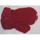 One Size Red Magic Mitten Trimmed By Hand Crochet... by Gita