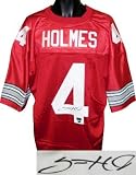 Santonio Holmes signed Ohio State Buckeyes Red Custom Jersey- Holmes Hologram