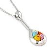 Multi Color Millefiori Dangling Small Drop Pendant With 16" Chain