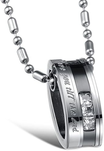 Fashion J Couple Jewelry Personalized Oval Crystal Letters Titanium Steel Pendant Necklace With Chains