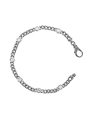 CleverEves 18Kt White Gold Flat Link Blank Bracelet