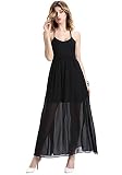 DOOXILADY 女子サマーシフォンセクシーバックレスホルターストラップカクテルドレス (M, ブラック) [並行輸入品]