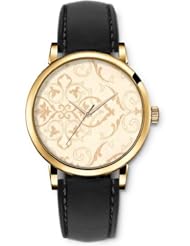 SPRAWL Aanalog Fashion Series Gold Ladies Watches of Genuine Black Leather Strap,Unique Wrist Watch for Women Girls Designed with Branches beige on white background
