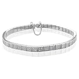 Stainless Steel Diamond Bracelet Bangle 7 ( H, SI, 0.80 carat )