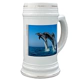 Stein (Glass Drink Mug Cup) Dolphins Dancing