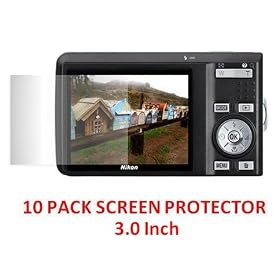 Invero 10 Pack High Quality Digital Camera 3.0 Inch Screen Protector + FREE Cloth