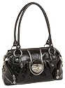 KATHY Van Zeeland Lip Locked Satchel,Black,