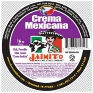 Cheesemakers Mexicana Crema Cheese, 16 Ounce -- 12 per case.