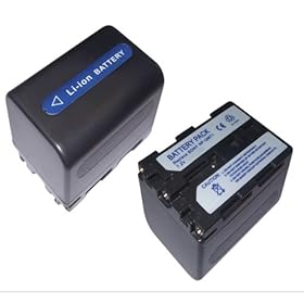 GSI Super Quality Replacement Battery For Select SONY Video Camcorders, Functions Exactly As Original NP-QM70/ 71, 7.4V, Li-ion/2700mAh, Dark Gray