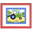Trains, Planes and Trucks Personalized Tractor Print (red)
