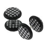 Hand Wrapped Acrylic Faux Plugs with White Checker Design - 16G Wire - 8mm Fake Part... by Wicked Body Jewelz - Fake Plugs