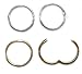 12mm 22K GOLD OVER SOLID STERLING SILVER HINGED HOOP EARRINGS, Easy On & Off !