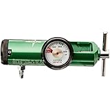 Medline Industries HCS8725M Mini Oxygen Regulator, Latex Free, 0 - 25 Liters per Minute, 870 CGA Connection, Brass Sleeve