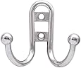 Liberty Hardware B46115Z-CHR-C Double Prong Robe Hook with Ball End, Polished Chrome