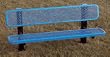 8' Inground Single Sided Park Bench with Back and 2 x 10 x 8' Aluminum Planks