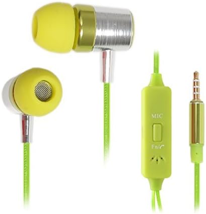 Ysimda El (Electroluminescent) light up earphone with microphone and hand-free control works with iPhone and Andriod, light flashing with your mucis (green)