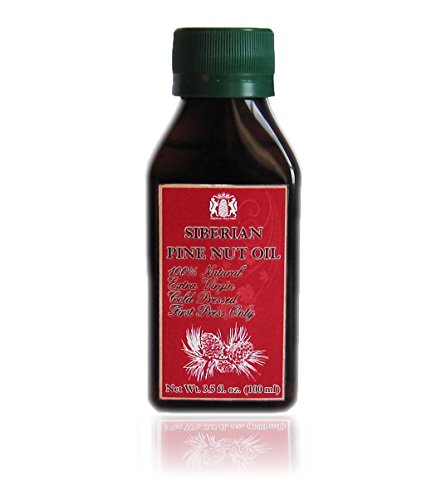 3 BOTTLES of Pine Nut Oil 3.5 Fl. Oz. (100 Ml) Equals to 540 Sgels by 500mg. First Grade, Extra Virgin, Cold-pressed, First Press Only. 100% Natural. Pressed From Wild Harvested, Organic, Raw Pine Nuts. Best Available Price on The Market. Made in Siberia, Russia. The Oil is Shipped from Refrigerated Warehouses in MI, USA. Flat Rate 5$. Available Only in USA. Unbreakable Bottle - Safe Shipping Guarantee, High Guality Food Plastic Bottle Protects Oil During Shipment, Brown Color of Bottle Protects From Day Light Penetration.